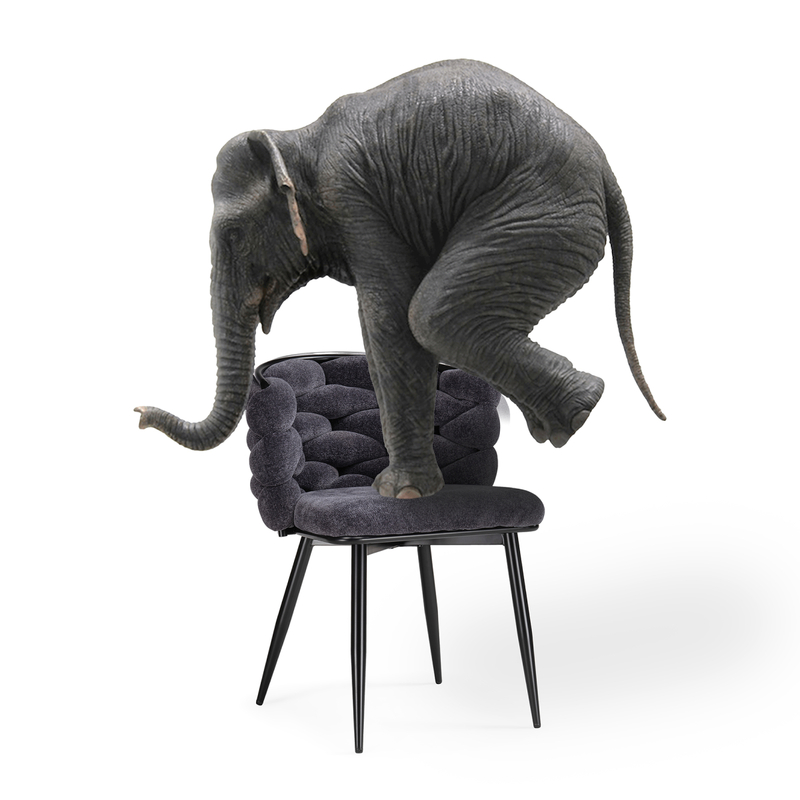 Стул на металлокаркасе, на металлокаркасе Rendi gray-blue / black