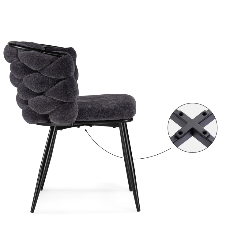 Стул на металлокаркасе, на металлокаркасе Rendi gray-blue / black