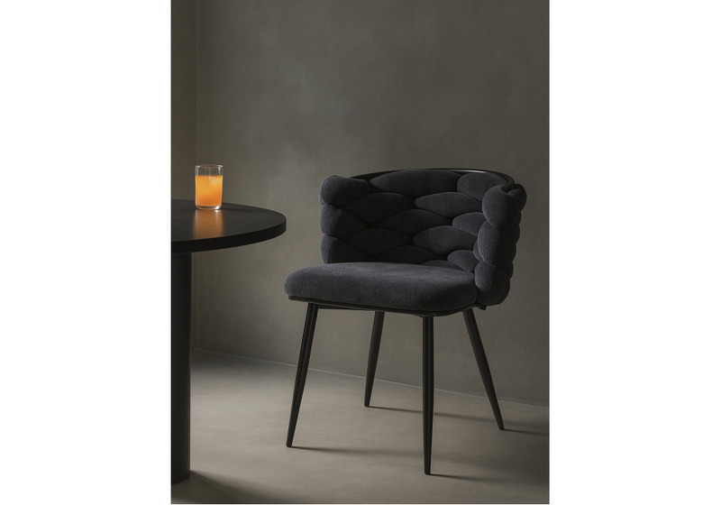 Стул на металлокаркасе, на металлокаркасе Rendi gray-blue / black