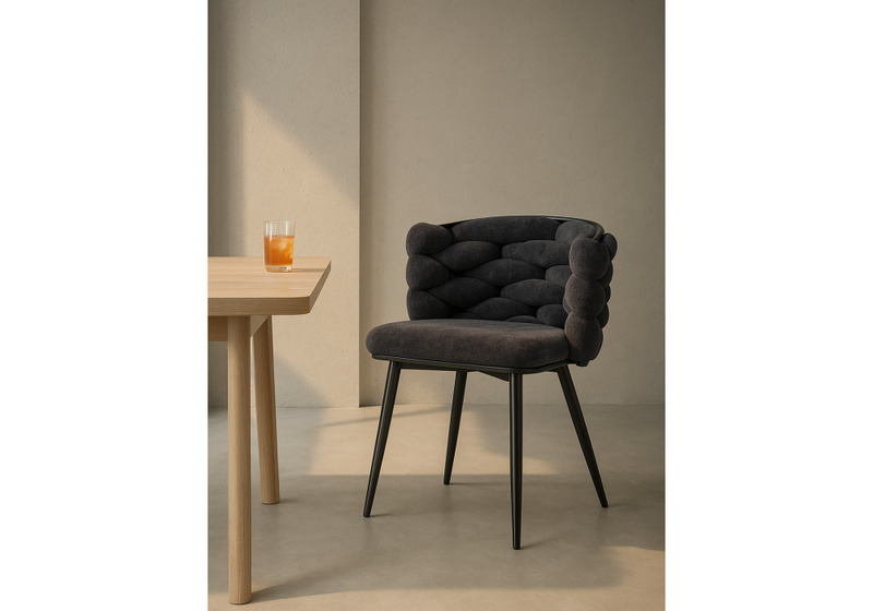 Стул на металлокаркасе, на металлокаркасе Rendi gray-blue / black