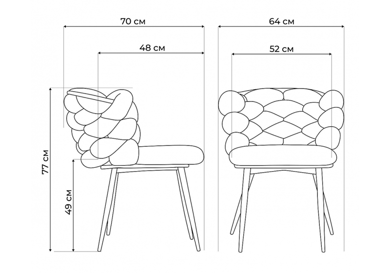 Стул на металлокаркасе, на металлокаркасе Rendi gray-blue / black