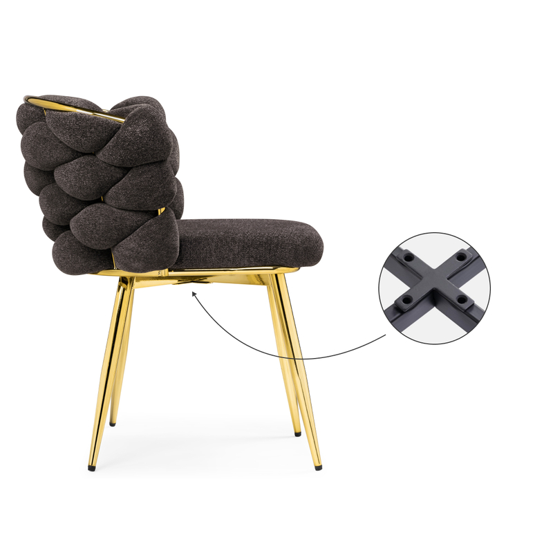 Стул на металлокаркасе, на металлокаркасе Rendi gold /  gray