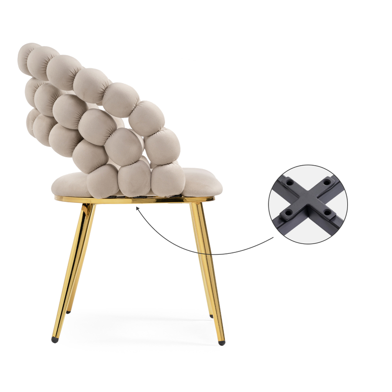 Стул на металлокаркасе, Ball beige / gold