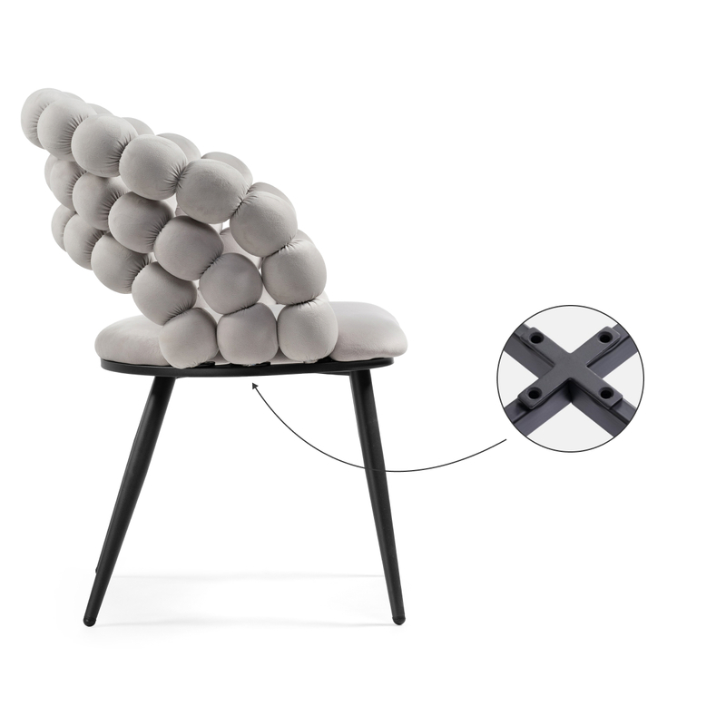 Стул на металлокаркасе, Ball gray / black