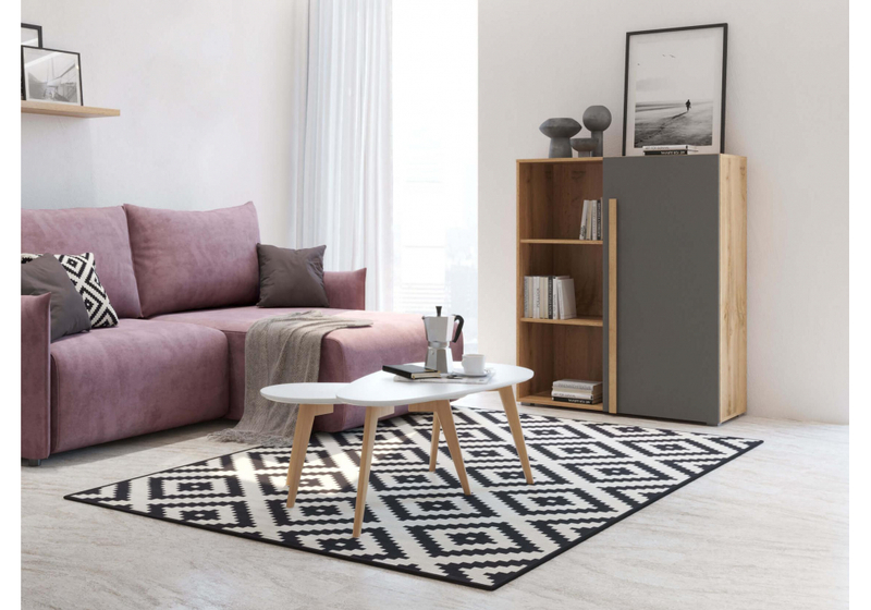 Стеллаж, Чернин дуб вотан / графит