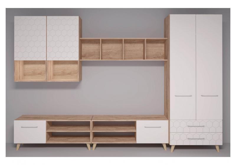 Шкаф, Мариус М-01 дуб баррик / белый матовый