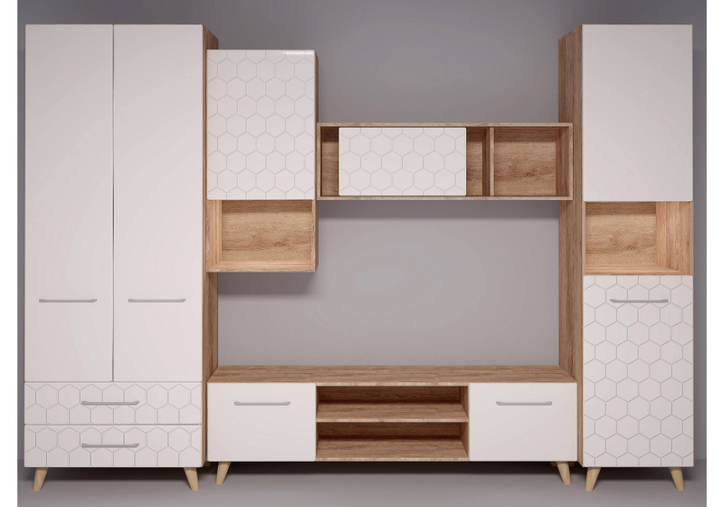 Шкаф, Мариус М-01 дуб баррик / белый матовый