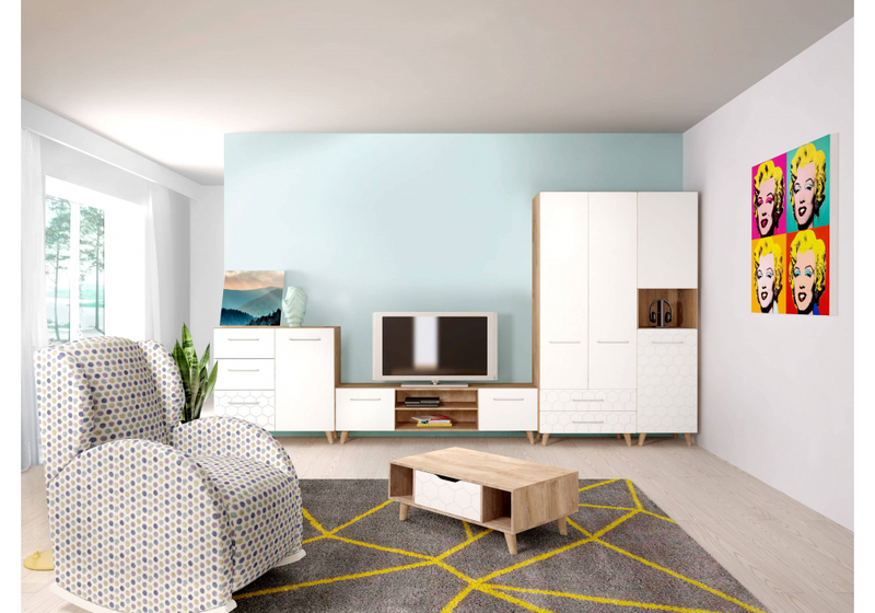 Шкаф, Мариус М-01 дуб баррик / белый матовый