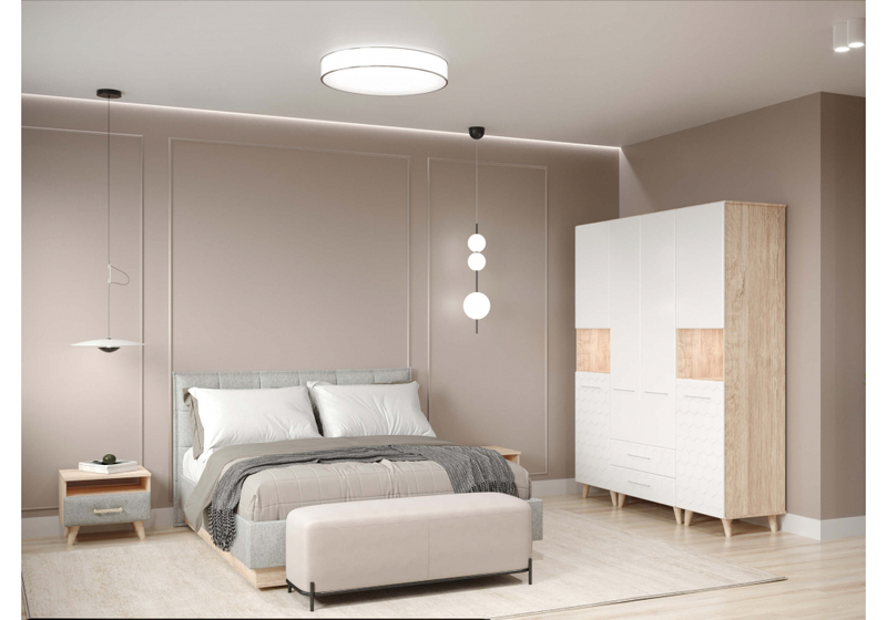 Шкаф, Мариус М-01 дуб баррик / белый матовый