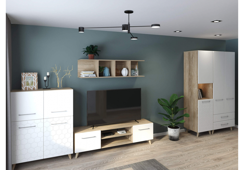 Шкаф, Мариус М-01 дуб баррик / белый матовый