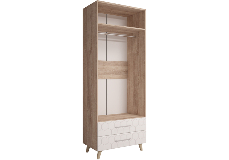 Шкаф, Мариус М-01 дуб баррик / белый матовый