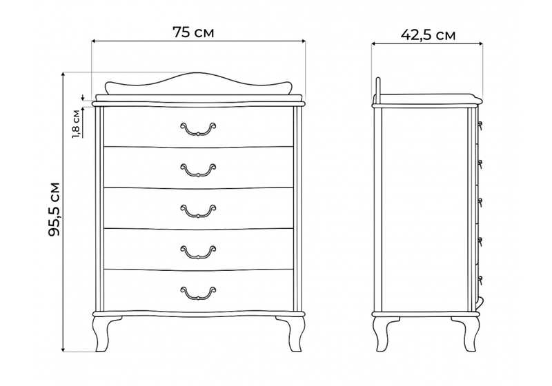 Комод, Джульетта молочный дуб