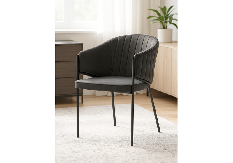 Стул на металлокаркасе, Kortni dark grey / black