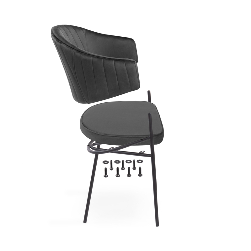 Стул на металлокаркасе, Kortni dark grey / black
