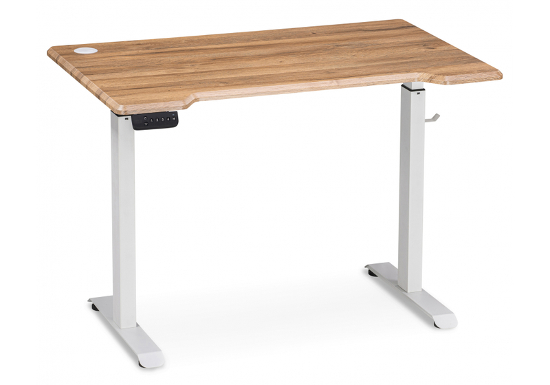Компьютерный стол, Маркос с механизмом подъема 120х75х76 белый / вотан дуб