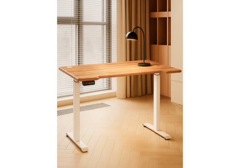 Компьютерный стол, Маркос с механизмом подъема 120х75х76 белый / вотан дуб