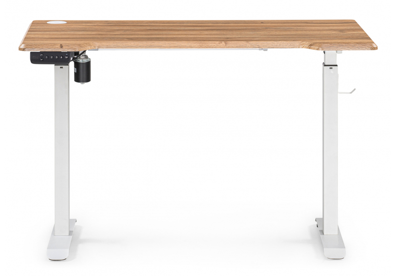 Компьютерный стол, Маркос с механизмом подъема 120х75х76 белый / вотан дуб