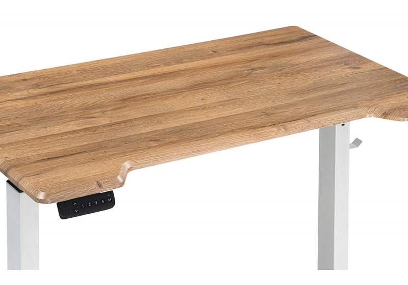 Компьютерный стол, Маркос с механизмом подъема 120х75х76 белый / вотан дуб