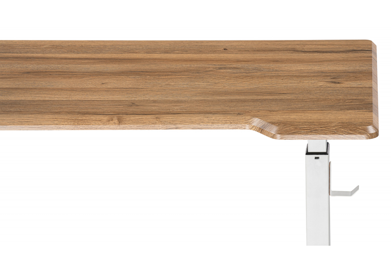 Компьютерный стол, Маркос с механизмом подъема 120х75х76 белый / вотан дуб