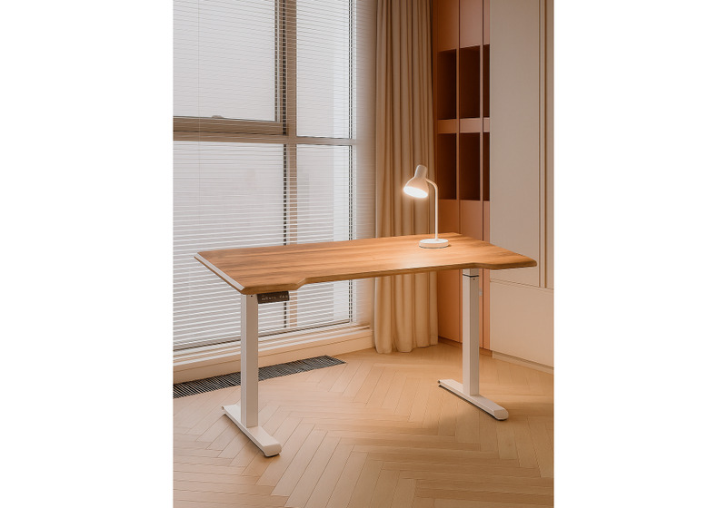 Компьютерный стол, Маркос с механизмом подъема 140х80х75 белый / вотан дуб