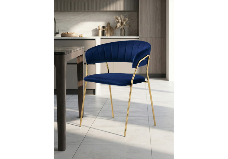 Стул на металлокаркасе, Kamelia 1 dark blue / gold