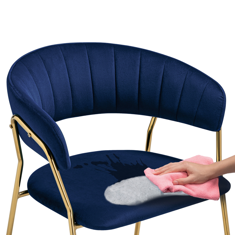 Стул на металлокаркасе, Kamelia 1 dark blue / gold