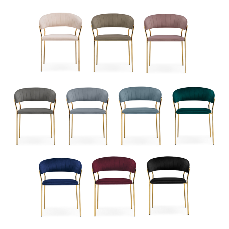 Стул на металлокаркасе, Kamelia 1 dark blue / gold