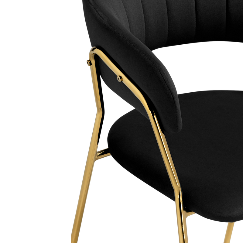 Стул на металлокаркасе, Kamelia 1 black / gold