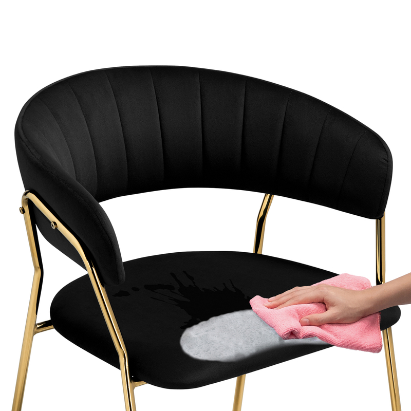 Стул на металлокаркасе, Kamelia 1 black / gold