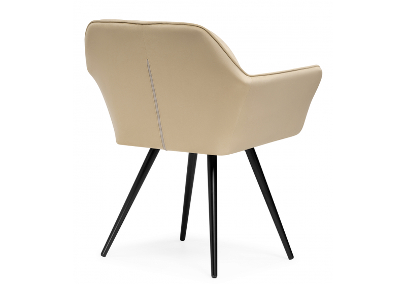 Стул на металлокаркасе, Ямес крутящееся бежевый / черный глянец