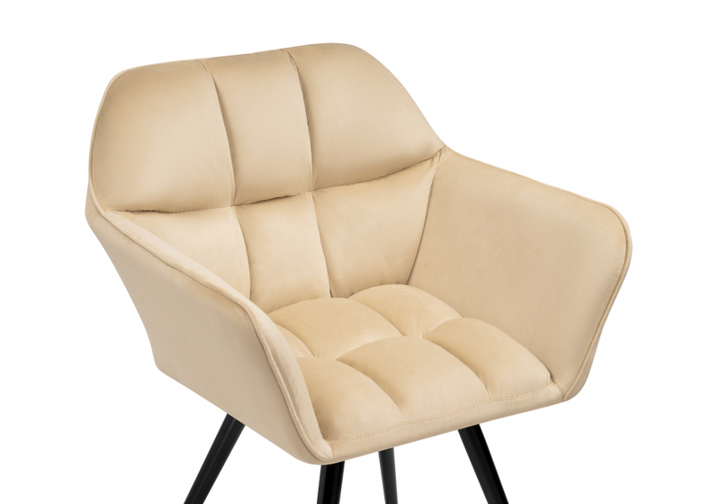 Стул на металлокаркасе, Ямес крутящееся бежевый / черный глянец