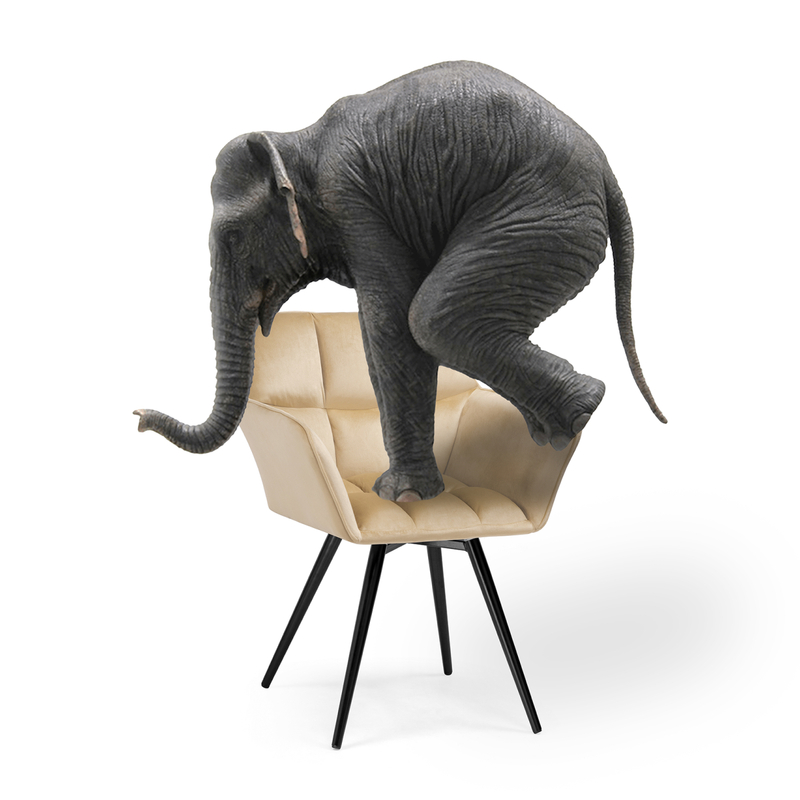 Стул на металлокаркасе, Ямес крутящееся бежевый / черный глянец