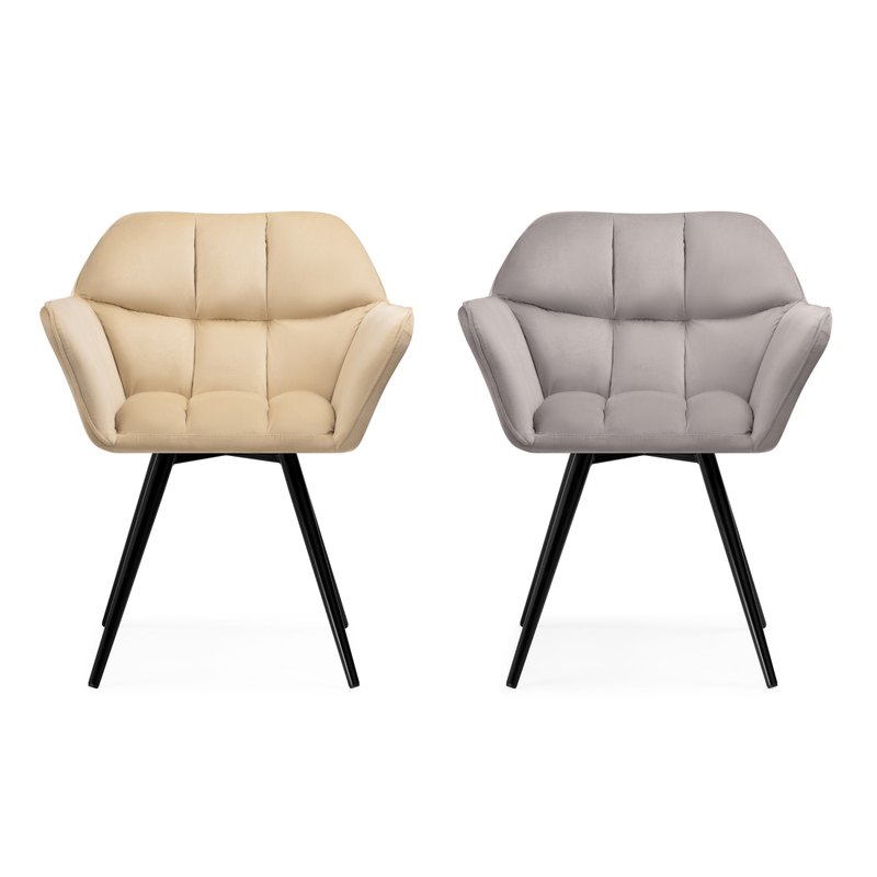 Стул на металлокаркасе, Ямес крутящееся бежевый / черный глянец