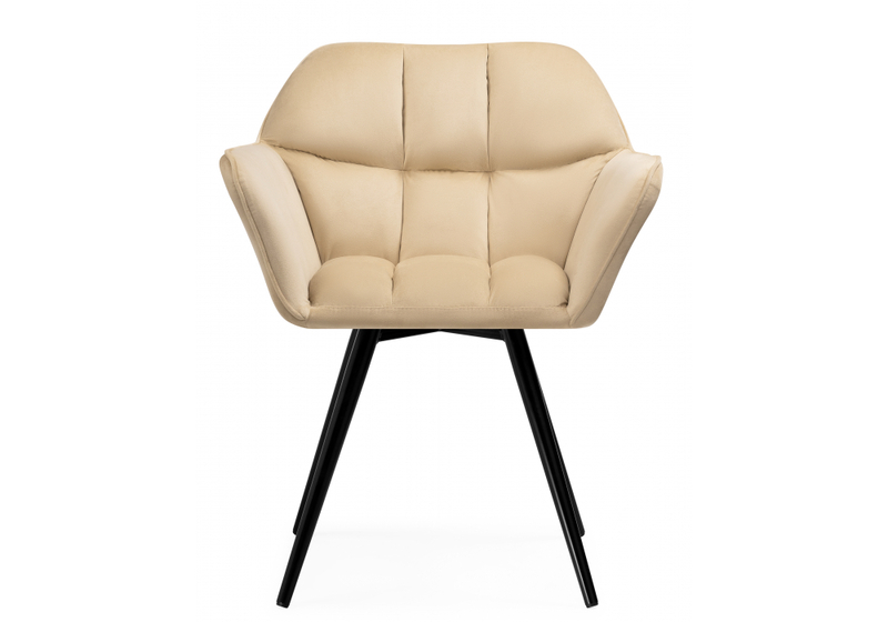 Стул на металлокаркасе, Ямес крутящееся бежевый / черный глянец