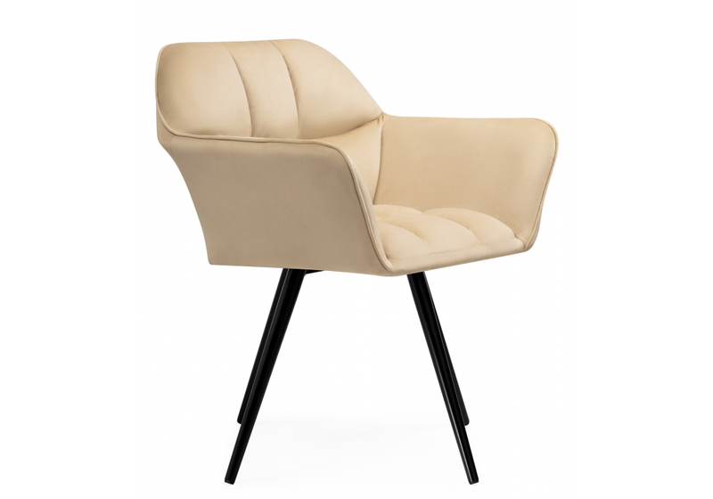 Стул на металлокаркасе, Ямес крутящееся бежевый / черный глянец