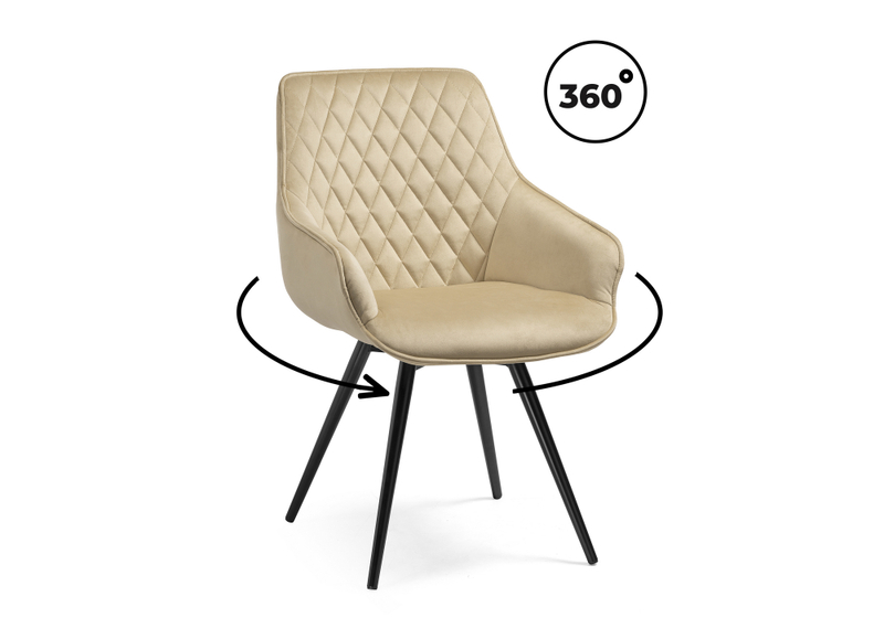 Стул на металлокаркасе, Эгел крутящееся бежевый / черный глянец