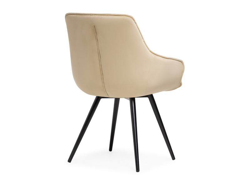 Стул на металлокаркасе, Эгел крутящееся бежевый / черный глянец