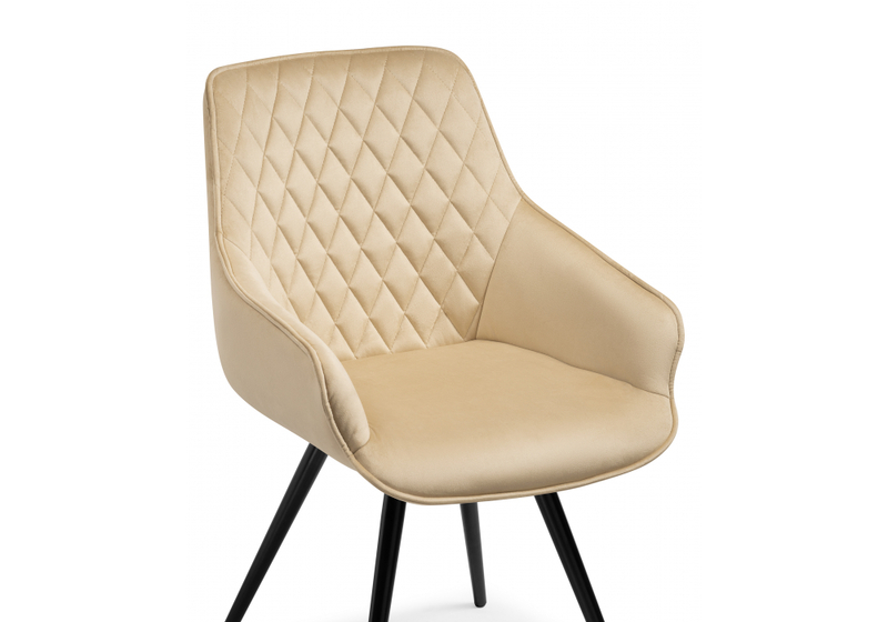 Стул на металлокаркасе, Эгел крутящееся бежевый / черный глянец