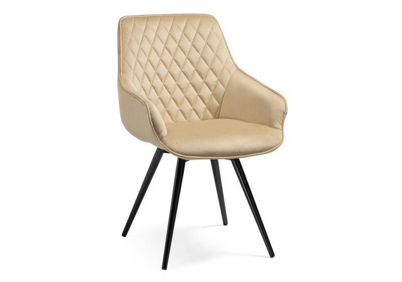 Стул на металлокаркасе, Эгел крутящееся бежевый / черный глянец