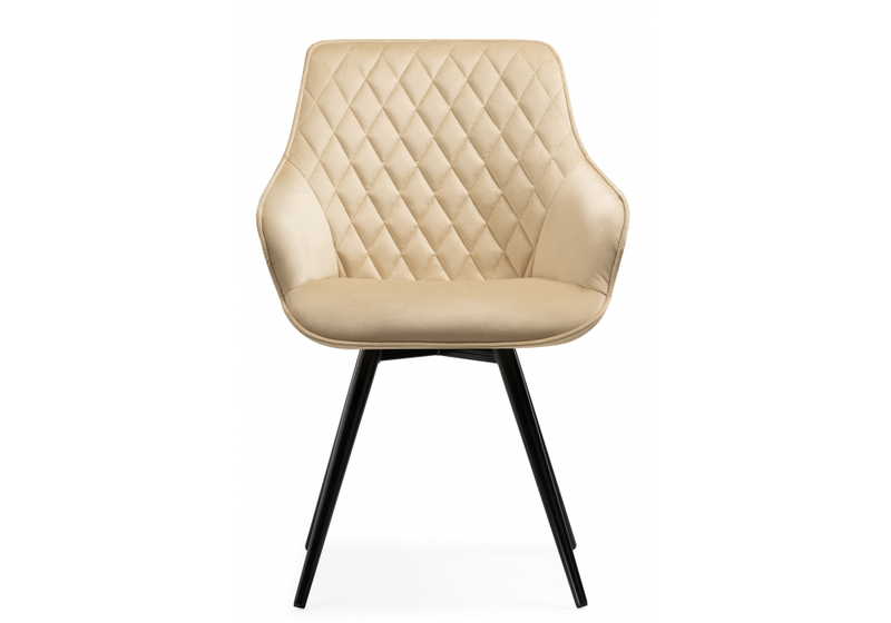 Стул на металлокаркасе, Эгел крутящееся бежевый / черный глянец