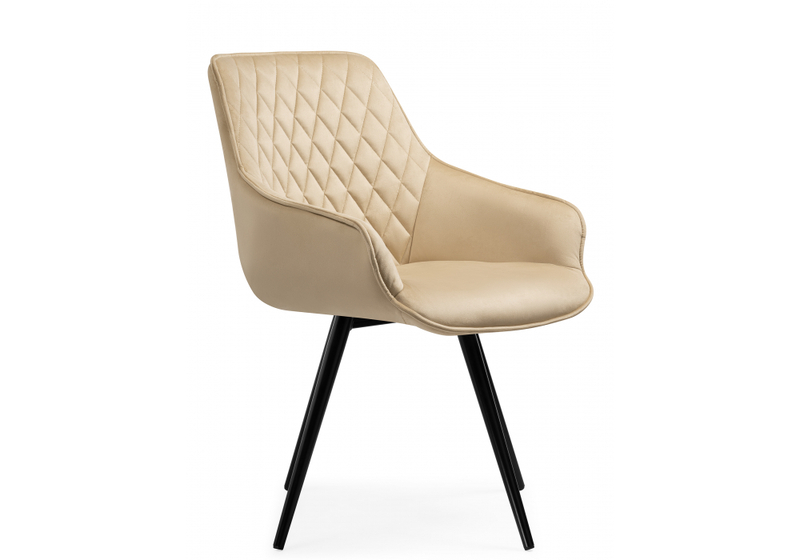 Стул на металлокаркасе, Эгел крутящееся бежевый / черный глянец