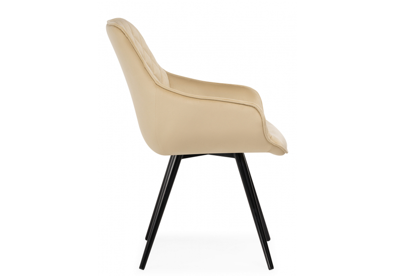 Стул на металлокаркасе, Эгел крутящееся бежевый / черный глянец