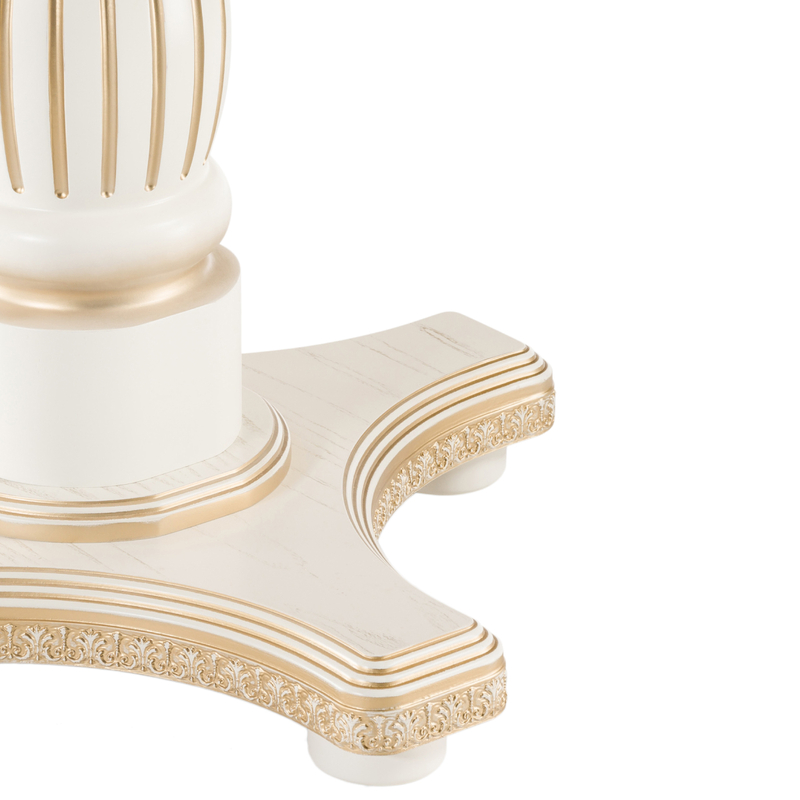 Стол деревянный, Морнит 220(320)х110 слоновая кость / золото