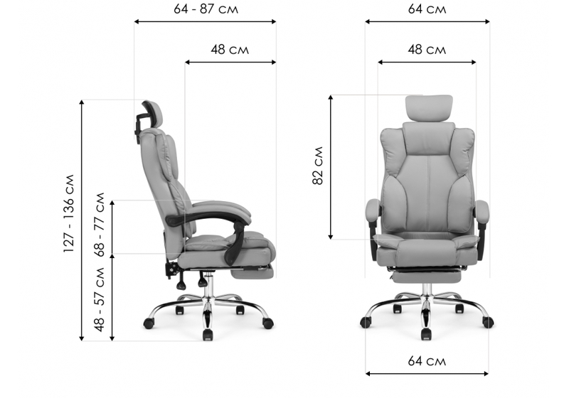 Компьютерное кресло, Baron light gray