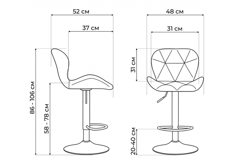 Барный стул, Trio light gray / black