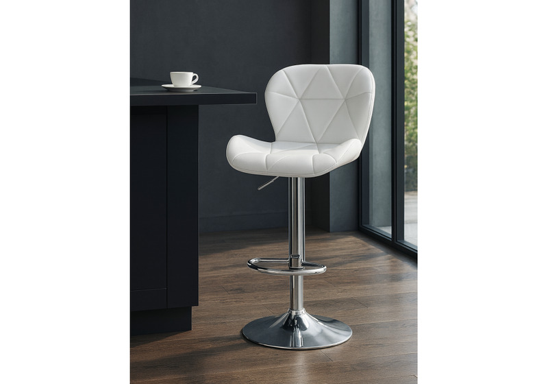 Барный стул, Trio white / chrome