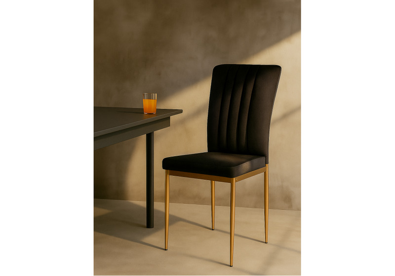 Стул на металлокаркасе, Rek black / gold