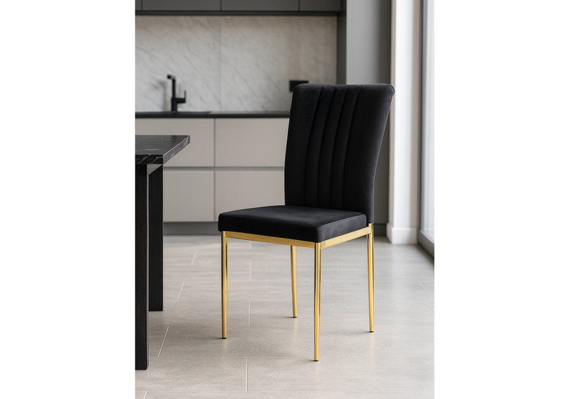 Стул на металлокаркасе, Rek black / gold