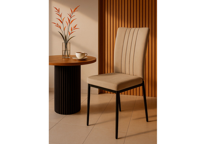 Стул на металлокаркасе, Rek cappuccino / black