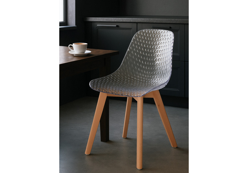 Пластиковый стул, Vart clear / wood